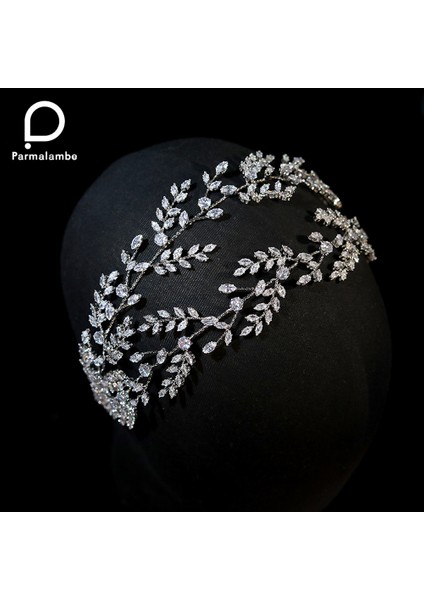Platin Kaplama Parmalanbe Moda Cz Taç Düğün Tiaras Kristal Kafa Bandı Zarif Şapkalar Balo Saç Aksesuarları Gelin Taçlar Cz Takı (Yurt Dışından) indirimleri