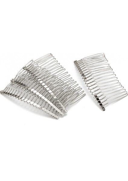Siyah 10 Adet/grup Siyah Demir Gümüş Renk 7.5*3.6 cm 20 Diş Dıy Saç Aksesuarları Saç Malzemeleri Çelik Levha Takılı Tarak Saç Tarak (Yurt Dışından) indirimleri