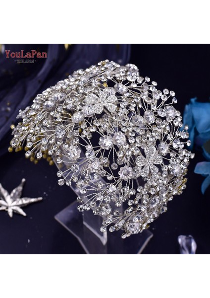 HP240-S Set Youlapan HP240 Gelin Tacı Kristal Düğün Taç Saç Aksesuarları Lüks Gelin Headdress Alaşım Çiçek Kafa Bandı Pageant Şapkalar (Yurt Dışından) fırsatları