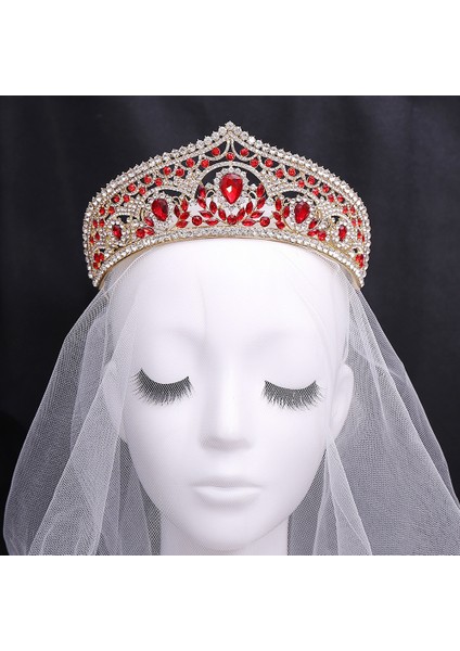 Altın Kırmızı Kmvexo Barok Kırmızı Kristal Yaprak Taçlar 2022 Düğün Saç Aksesuarları Parti Başlıklar Kadın Gelin Tiaras Pageant Saç Takı (Yurt Dışından) fırsatları