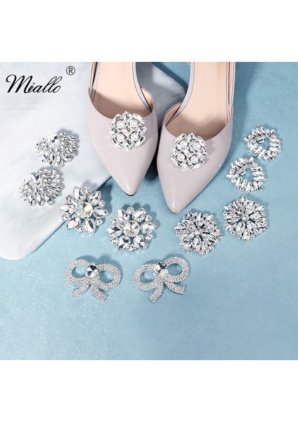 Gümüş Renk SCJ074 Miallo Moda Kadın Ayakkabı Tokası Kristal Gümüş Renk Gelin Düğün Parti Ayakkabıları Klipler Balo Süslemeleri Aksesuarları Takı Hediye (Yurt Dışından) fiyatları