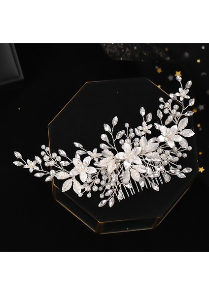 Stil 2 Gümüş Renk Çiçek Saç Tarak Takı Kızlar El Yapımı Alaşım Inci Firkete Saç Tarak Gelin Tiaras Düğün Saç Aksesuarı Takı (Yurt Dışından) modelleri