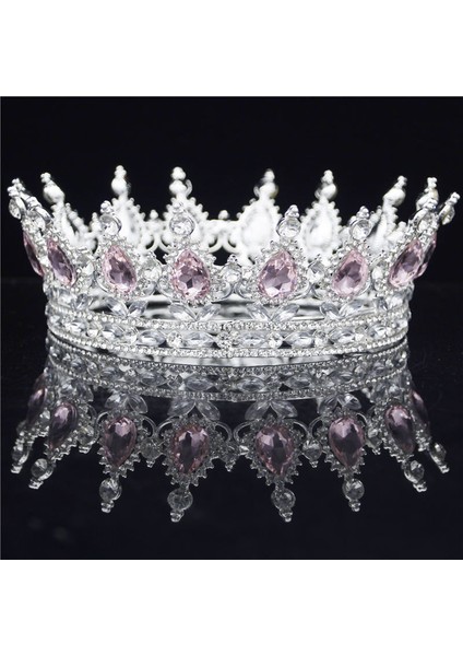 Altın Ab Renkleri Kristal Vintage Kraliyet Kraliçe Kral Tiaras ve Taçlar Erkek/kadın Pageant Balo Diadem Saç Süsler Düğün Saç Takı Aksesuarları (Yurt Dışından)