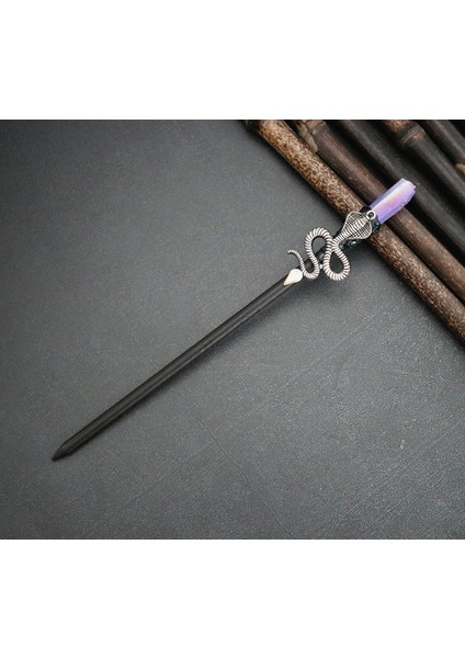 Fz-60-6 El Yapımı El Sanatları Vintage Cadı Değnek Sihirli Değnek Kristal Firkete Cadı Şube Jeanne D'arc Saç Sopa Wiccan Gelin Düğün Hediyesi (Yurt Dışından)
