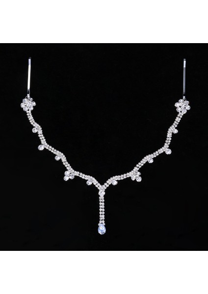 Gümüş Tip 1 Stonefans Bling Hint Kolye Alın Zincir Takı Tiara Başlığı Gelin Kafa Saç Düğün Kristal Şapkalar Aksesuarları Hediye (Yurt Dışından) indirimleri