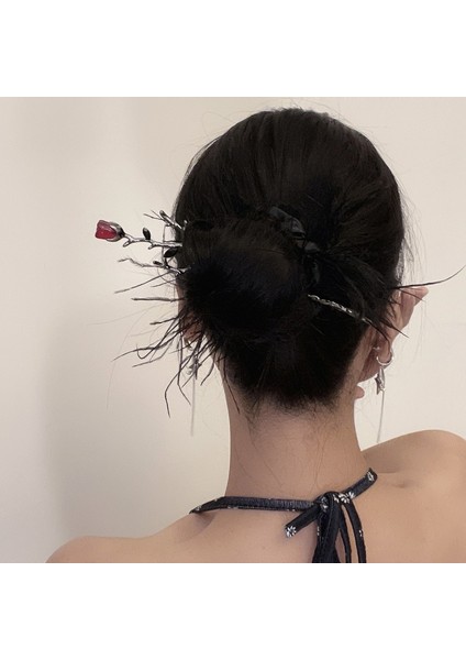17 Siyah Çiçekler Saç Sopa Çin Tarzı Vintage Metal Tokalar Zarif Saç Tokası Kadın Kızlar Için Moda Şapkalar Aksesuarları (Yurt Dışından) fiyatları