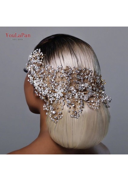 S-Taç Küpe Topqueen HP240 Altın Düğün Saç Takı Lüks Kristal Saç Süsler Taklidi Düğün Taç Kadın Tiara Pageant Bandı (Yurt Dışından) fırsatları