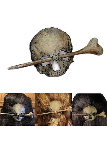 1 Adet Skul2 Cadılar Bayramı Retro Cadı Saç Tokası Ejderha Ölüm Kafa Kafatası Güve Saç Sopa Celtics Gotik Firkete Pagan Saç Takı Hediye (Yurt Dışından)