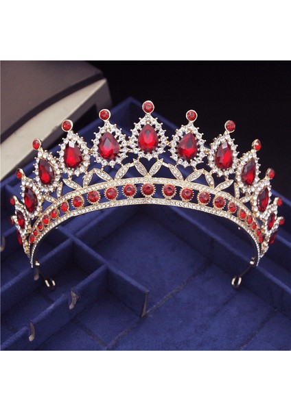 Mavi Muhteşem Pembe Kristal Bantlar Kraliçe Tiaras ve Taçlar Gelin Hairband Kızlar Balo Parti Düğün Saç Takı Aksesuarları (Yurt Dışından) modelleri