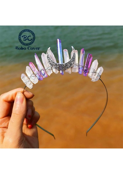 BF046 Renkli Kristal Yuvarlak Tiaras Düğün Taç Gelin Headdress Rhinestone Diadem Kafa Saç Aksesuarları Moda Lüks Takı (Yurt Dışından) fiyatları