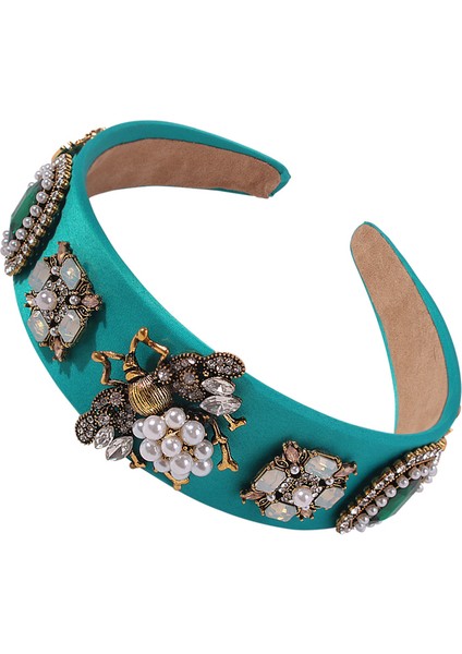 12 Simüle Inci Bumble Bee Bantlar Kadın Saç Aksesuarları Barok Vintage Kristal Hairband Kadın Çiçek Inciler Headdress (Yurt Dışından)