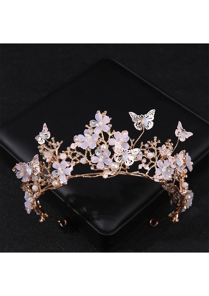 Resim Olarak Lüks Moda Altın Gümüş Renk Kristal Taçlar Kadınlar Için Gelin Prenses Kraliçe Inciler Tiaras Diadems Düğün Saç Aksesuarları (Yurt Dışından)