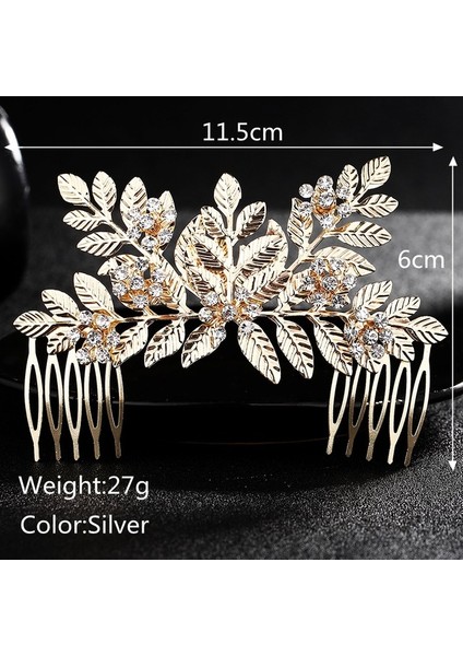 Altın HSJ3794G Efily Gelin Düğün Saç Aksesuarları Kristal Çiçek Saç Combs Klipler Kadınlar Için Gelin Başlığı Nedime Parti Takı Hediye (Yurt Dışından)