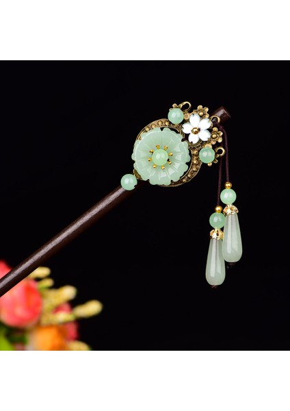 01 Soluk Yeşil Çin Etnik Antik Firkete Şapkalar Hanfu Püskül Prenses Adım Sarsıntı Antik Karakteristik Ahşap Renkli Sır Firkete (Yurt Dışından) modelleri