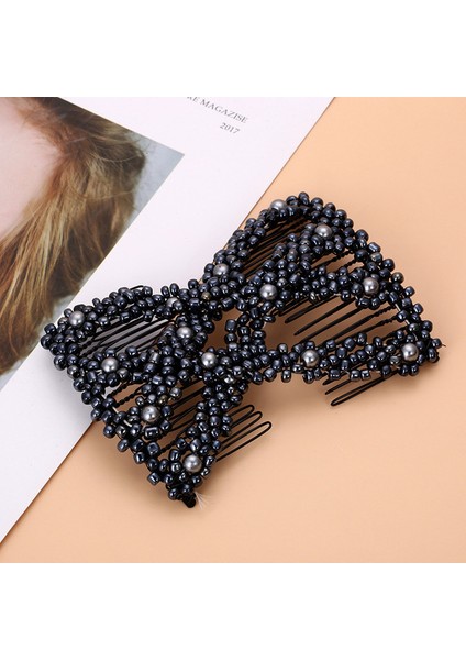 Stil 4 Yeni Kadın Tarak Saç Aksesuarları Inci Boncuklu Elastik Saç Pençe Firkete Sihirli Tarak Up-Do Saç Modeli Bun Maker Aracı At Kuyruğu Saç Modeli (Yurt Dışından)