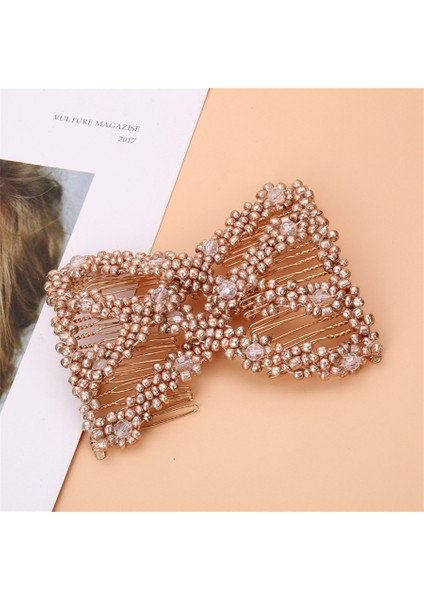 Stil 4 Yeni Kadın Tarak Saç Aksesuarları Inci Boncuklu Elastik Saç Pençe Firkete Sihirli Tarak Up-Do Saç Modeli Bun Maker Aracı At Kuyruğu Saç Modeli (Yurt Dışından) modelleri