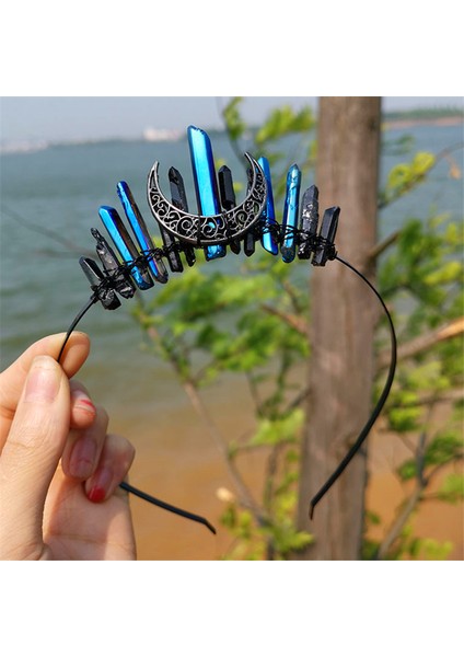 BF043 Renkli Kristal Yuvarlak Tiaras Düğün Taç Gelin Headdress Rhinestone Diadem Kafa Saç Aksesuarları Moda Lüks Takı (Yurt Dışından) modelleri