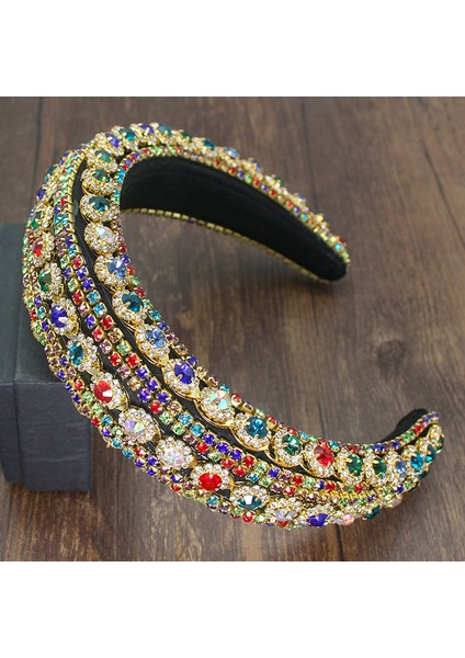 Beyaz Yeni Kişilik Avrupa Saray Tarzı Lüks Pırıltılı Rhinestones Kafa Bandı Barok Kristal Kalın Sünger Saç Bnad Kadın Partisi (Yurt Dışından) modelleri