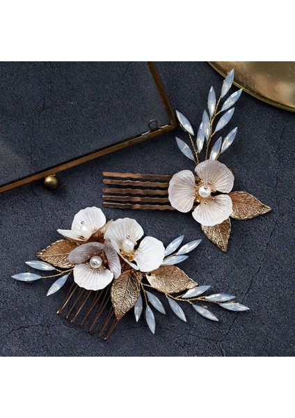 C Opal Inci Başlıklar Çiçek Yaprak Saç Taraklar Nedime Gelinler Için Iğneler Tokalar Headdress Düğün Aksesuarları Gelin Takı (Yurt Dışından) fiyatları