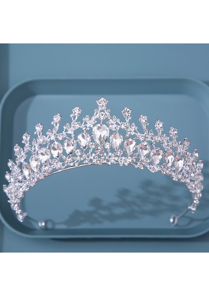 Stil M Gümüş Renk Çeşitli Gümüş Renk Kristal Taçlar Gelin Tiaras Moda Kraliçe Taklidi Diadem Cz Başlığı Düğün Saç Takı Aksesuarları (Yurt Dışından)