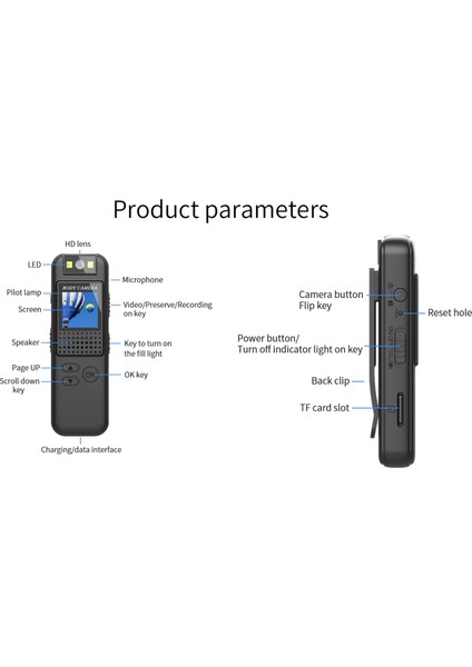 Mini Kamera 1.4 Inç Hd 1080P Güvenlik Için Taşınabilir Vücut + Motor + Bisiklet + Doğa Kamerası- Dv Dvr Kamera Video Kaydedici