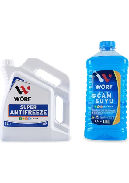 Antifiriz Seti - Mavi Antifiriz 3 Lt+Cam Suyu 2,5 Lt