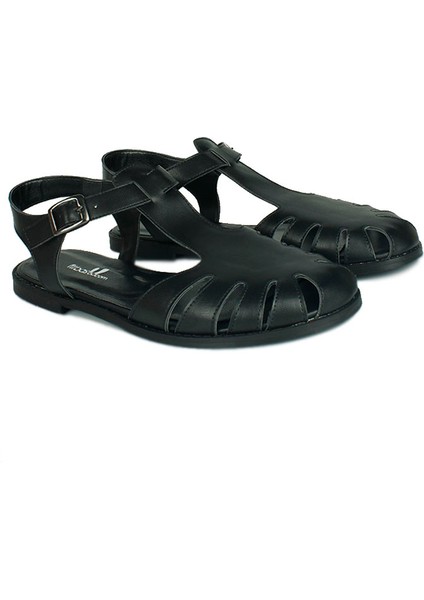 111118 014 Kadın Siyah Büyük Numara Sandalet modelleri