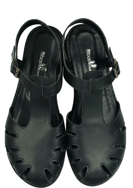 111118 014 Kadın Siyah Büyük Numara Sandalet fırsatları