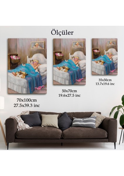 Dianne Denge'in Kedi Sever Yaşlı Kadın Mutluluğun Resmi TABLOSU-6383