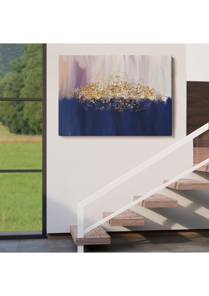 Mavi ve Gold'un Uyumu Modern Kanvas TABLO-5045 indirimleri
