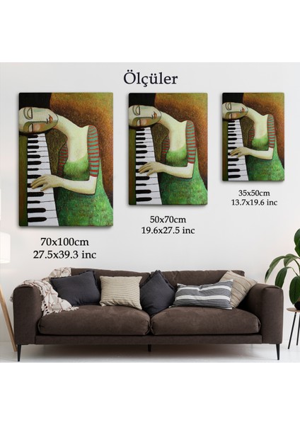 Piyano Çalan Kadın Duvar TABLOSU-6495 indirimleri