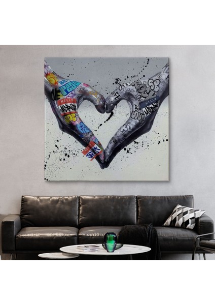 Graffiti Kalp Burcu Eller, Banksy Posteri, Kanvas Tablo, Pop ART-5343 fiyatları
