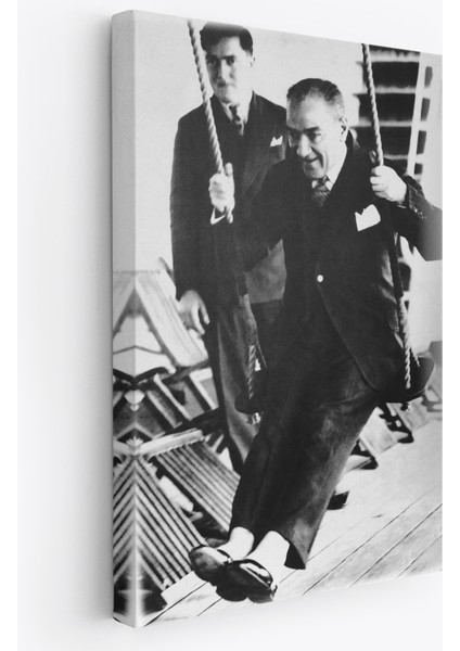 Atatürk Portre Tablosu Mustafa Kemal Atatürk Dikdörtgen Dekoratif Kanvas TABLO-FÜ-146
