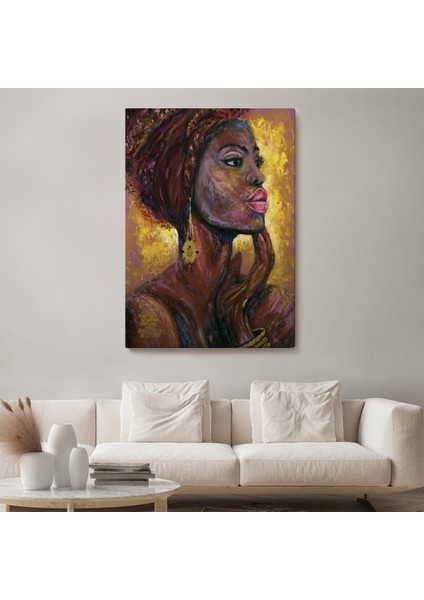 Afrikalı Kadın Portresi Pop Art Duvar TABLOSU-6008 fiyatları