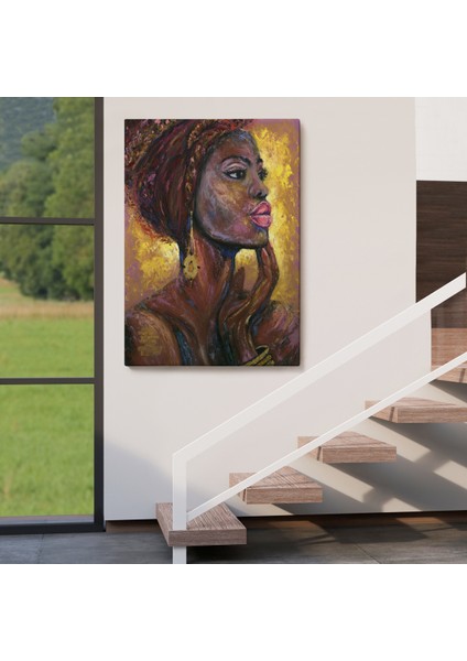 Afrikalı Kadın Portresi Pop Art Duvar TABLOSU-6008 fırsatları