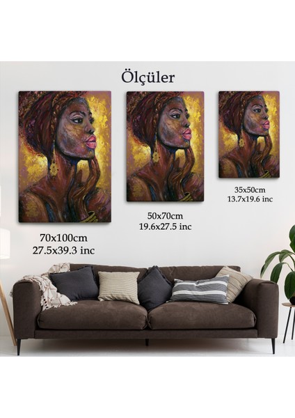 Afrikalı Kadın Portresi Pop Art Duvar TABLOSU-6008 indirimleri