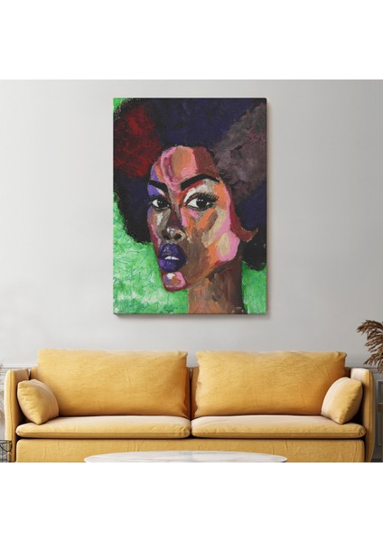 Afrikalı Kadın Portresi Pop Art Duvar TABLOSU-6004 fiyatları