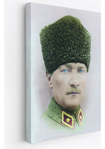Atatürk Portre Tablosu Mustafa Kemal Atatürk Dikdörtgen Dekoratif Kanvas Tablo-Cf-56