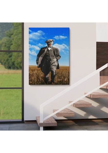 Atatürk Portre Tablosu Mustafa Kemal Atatürk Dikdörtgen Dekoratif Kanvas TABLO-FE-129