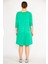 Kadın Yeşil Büyük Beden Bisiklet Yakalı Kapri Kol Cepli Elbise 9