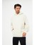 Unisex Ekru Krem Oversize İçi Puflu Kapüşonlu Bol Kalıp Sweatshirt Hoodie 1