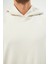 Unisex Ekru Krem Oversize İçi Puflu Kapüşonlu Bol Kalıp Sweatshirt Hoodie 4