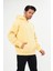 Unisex Açık Sarı Oversize İçi Puflu Kapüşonlu Bol Kalıp Sweatshirt Hoodie 4