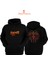 Devil Baskılı 3 Iplik Unisex Siyah Kapüşonlu Sweatshirt 1