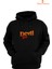 Devil Baskılı 3 Iplik Unisex Siyah Kapüşonlu Sweatshirt 2