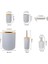 Banyo Aksesuarları Seti 6 Parça Bambu Oda Seti Diş Fırçası Tutucu Sabun Dağıtıcı Tuvalet Fırçası Çöp Can Banyo Temel Set | Banyo Aksesuarları Setleri (Yurt Dışından) 2