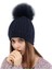 Kadınlar Çift Güverte Örme Yün Şapka Kış Doğal Rakun Kürk Sıcak Kapaklar Kadın Pom Pom Şapka Bayanlar Moda Skullies Kasketleri Kap | Sıcak Kap | Pom Pom Şapka Beanie Cap (Yurt Dışından) 2