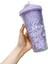 Saman ve Kapaklı Yetişkinler Için Seyahat Bardakları Su Şişesi Seyahat Buz Kullanımlık Plastik Kupası (Glitter Mor) (Yurt Dışından) 1