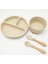 4-Piece Set Bebek Silikon Plaka Seti Çocuklar Besleme Kase Su Geçirmez Kaşık Kaymaz Çocuğun Silikon Bulaşıkları Çocuk Sofra Takımı | Yemekler (Yurt Dışından) 1