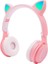 Kulaklık Kedi Kulak Bluetooth Kulaklık, LED Işık Kablosuz Kart Çocuk Kulaklıklar (Pembe) (Yurt Dışından) 1